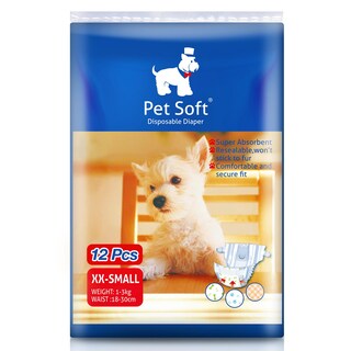 Foto 1 | Foto 1 | Pañales Desechables Para Perros Pet Soft Para Mujeres En Celo Xxs  12 Unidades - Venta Internacional.