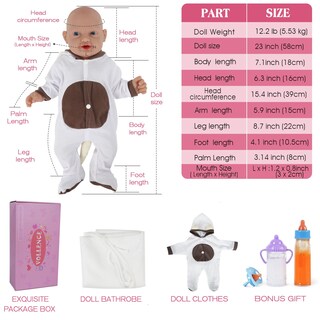 Foto 5 | Foto 5 | Muñeca Reborn De Silicona Vollence De 58 Cm Anatómicamente Correcta - Venta Internacional.