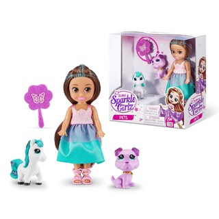 Foto 1 | Foto 1 | Set De Muñecas Sparkle Girlz Princess Con 2 Mascotas Peinado De 4 A 8 Años - Venta Internacional.