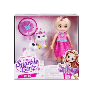Foto 2 | Foto 2 | Set De Muñecas Sparkle Girlz Princess Con 2 Mascotas Peinado De 4 A 8 Años - Venta Internacional.