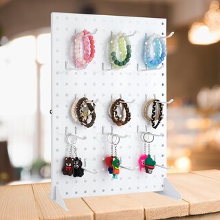 Foto 5 | Foto 5 | Expositor Sibrant De Metal Perforado Con 15 Ganchos Color Blanco - Venta Internacional.