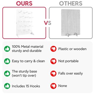 Foto 6 | Foto 6 | Expositor Sibrant De Metal Perforado Con 15 Ganchos Color Blanco - Venta Internacional.