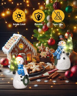 Foto 2 | Foto 2 | Figuras De Muñeco De Nieve De Resina Gognome Duo Con Árbol De Navidad Iluminado - Venta Internacional.