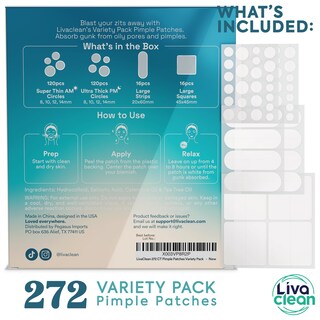 Foto 2 | Foto 2 | Paquete Variado Pimple Patches Livaclean 272 Ct Con Aceite De Árbol De Té - Venta Internacional.