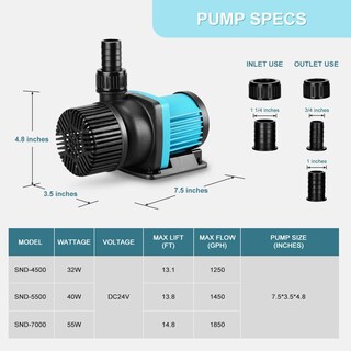 Foto 3 | Foto 3 | Bomba De Agua Jerepet 1850gph 55w 24v Dc Para Acuario Sumergible - Venta Internacional.