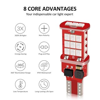 Foto 2 | Foto 2 | Bombilla Led Fanteli 921 Roja Para Tercera Luz De Freno Un 300% Más Brillante - Venta Internacional.