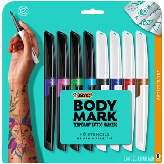 Foto 1 | Foto 1 | Marcadores Temporales Para Tatuajes Bic Bodymark 8 Unidades Surtidos - Venta Internacional.