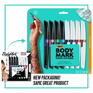 Foto 3 | Foto 3 | Marcadores Temporales Para Tatuajes Bic Bodymark 8 Unidades Surtidos - Venta Internacional.