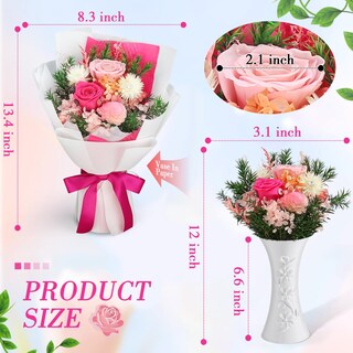 Foto 3 | Foto 3 | Agenda De Bloom Con Diseño De Ramo De Flores Preservadas Con Caja De Regalo (rosa) - Venta Internacional.