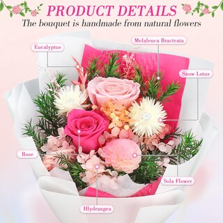 Foto 5 | Foto 5 | Agenda De Bloom Con Diseño De Ramo De Flores Preservadas Con Caja De Regalo (rosa) - Venta Internacional.