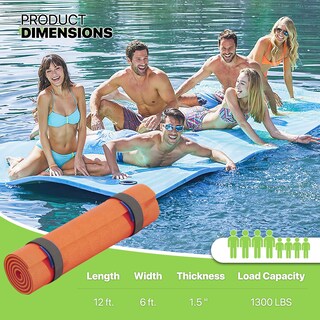 Foto 3 | Foto 3 | Alfombrilla Flotante Para Piscina Magshion Giant De 3 Capas Resistente A La Rotura Color Naranja - Venta Internacional.