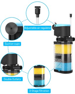 Foto 4 | Foto 4 | Filtro Para Acuarios Aquamiracle 3 Etapas Con Depósito 500 L/h 10-40 Galones - Venta Internacional.