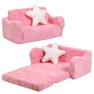 Foto 1 | Foto 1 | Sofá Para Niños Pequeños Momcaywex Con Asientos Extra Anchos 2 En 1 Rosa - Venta Internacional.
