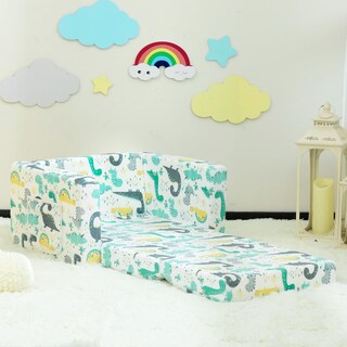 Foto 4 | Foto 4 | Sofá Para Niños Pequeños Alimorden 2 En 1 Abatible Con Diseño De Dinosaurio Sherpa - Venta Internacional.