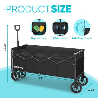Foto 6 | Foto 6 | Wagon Sekey Plegable 43 Pulgadas Capacidad Extendida De 400 Litros Color Negro - Venta Internacional.