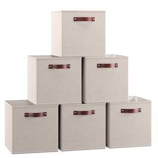Foto 1 | Foto 1 | Cubos De Almacenamiento Ornavo Home Plegables 11 X 11 Cm 6 Unidades Color Beige - Venta Internacional.