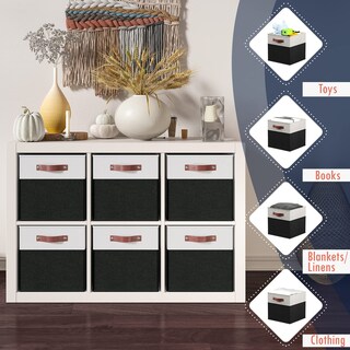 Foto 6 | Foto 6 | Cubos De Almacenamiento Ornavo Home Kallax 13 X 15 X 13 Cm Paquete De 6 Unidades Color Blanco Y Negro - Venta Internacional.