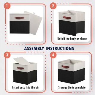 Foto 7 | Foto 7 | Cubos De Almacenamiento Ornavo Home Kallax 13 X 15 X 13 Cm Paquete De 6 Unidades Color Blanco Y Negro - Venta Internacional.