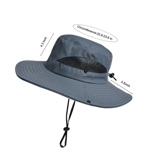Foto 4 | Foto 4 | Sombrero Sun Bucket Pffy Para Hombre Upf 50+ Ala Ancha Azul - Venta Internacional.