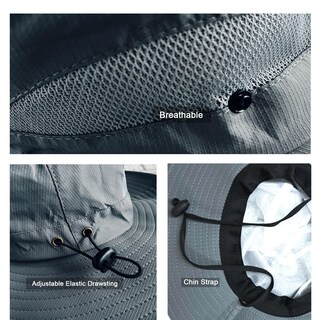 Foto 7 | Foto 7 | Sombrero Sun Bucket Pffy Para Hombre Upf 50+ Ala Ancha Azul - Venta Internacional.