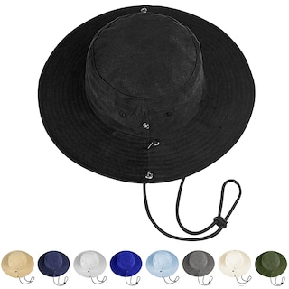 Foto 2 | Foto 2 | Gorro De Pescador Zooron Unisex Algodón Ala Ancha Negro - Venta Internacional.