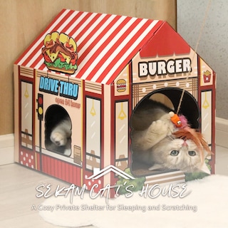 Foto 2 | Foto 2 | Casa De Cartón Para Gatos Sekam Kitty Hamburguesería Con Rascador - Venta Internacional.