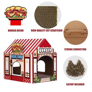 Foto 3 | Foto 3 | Casa De Cartón Para Gatos Sekam Kitty Hamburguesería Con Rascador - Venta Internacional.