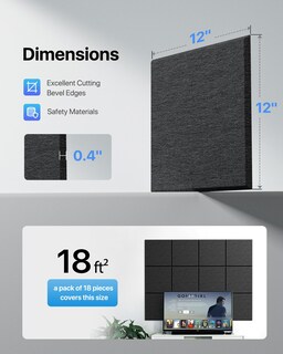 Foto 5 | Foto 5 | Paneles De Pared Insonorizados Soundsbay  Paquete De 18  30 X 30 Cm  Autoadhesivos - Venta Internacional.