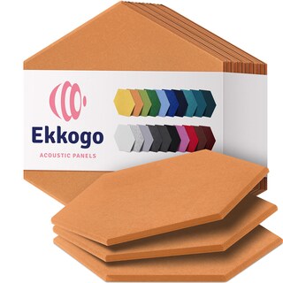 Foto 1 | Foto 1 | Paneles Acústicos Ekkogo De Pared Insonorizados  Paquete De 12 Unidades  30 X 26 5 X 1 Cm  Color Naranja - Venta Internacional.
