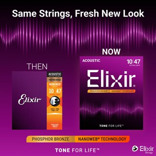 Foto 2 | Foto 2 | Cuerdas Para Guitarra Acústica Elixir Phosphor Bronze Nanoweb - Venta Internacional.