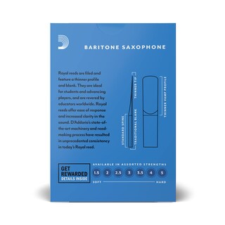 Foto 3 | Foto 3 | Cañas Para Saxofón Barítono Royal De D'addario Strength 2.5 - Venta Internacional.