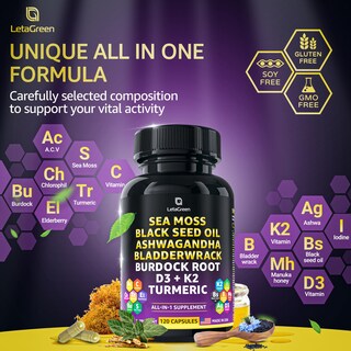 Foto 4 | Foto 4 | Suplemento De Aceite De Semillas Negras De Musgo Marino Letagreen 120 Cápsulas - Venta Internacional.