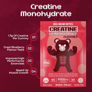 Foto 3 | Foto 3 | Suplemento: Gomitas De Monohidrato De Creatina Big Bear Bites 5000 Mg - Venta Internacional.