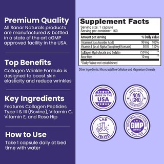 Foto 2 | Foto 2 | Píldoras De Colágeno Sanar Naturals Con Vitamina C E 150 Cápsulas - Venta Internacional.