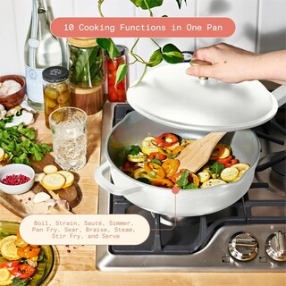 Foto 3 | Foto 3 | Juego De 3 Piezas Antiadherentes Para Cocinar Todo En Uno 4 Cuartos De Galón Color Blanco - Venta Internacional.