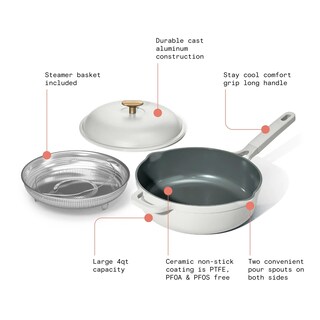 Foto 4 | Foto 4 | Juego De 3 Piezas Antiadherentes Para Cocinar Todo En Uno 4 Cuartos De Galón Color Blanco - Venta Internacional.
