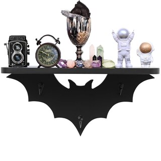 Foto 1 | Foto 1 | Estante Para Murciélagos Floating Shelves Hzyslyj De 40 Cm Con 3 Ganchos Para Llaves Color Negro - Venta Internacional.