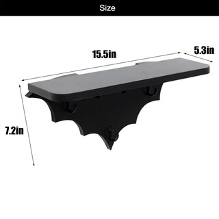 Foto 2 | Foto 2 | Estante Para Murciélagos Floating Shelves Hzyslyj De 40 Cm Con 3 Ganchos Para Llaves Color Negro - Venta Internacional.
