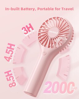Foto 4 | Foto 4 | Ventilador Portátil Tripole Mini Personal Con 3 Velocidades Color Rosa - Venta Internacional.