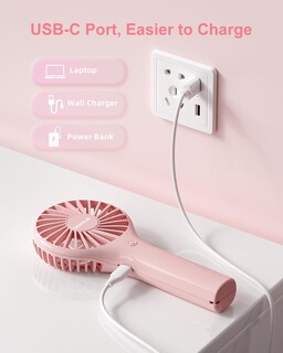 Foto 5 | Foto 5 | Ventilador Portátil Tripole Mini Personal Con 3 Velocidades Color Rosa - Venta Internacional.