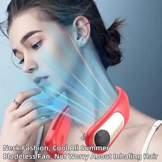 Foto 6 | Foto 6 | Ventilador De Cuello Namecute Portátil Led Sin Aspas 4 Velocidades 6000 Mah Rojo - Venta Internacional.