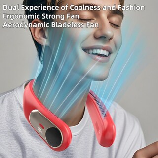 Foto 7 | Foto 7 | Ventilador De Cuello Namecute Portátil Led Sin Aspas 4 Velocidades 6000 Mah Rojo - Venta Internacional.