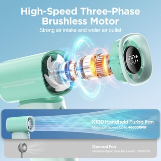 Foto 2 | Foto 2 | Turboventilador Portátil Portátil K-runman De 100 Velocidades  Color Verde - Venta Internacional.