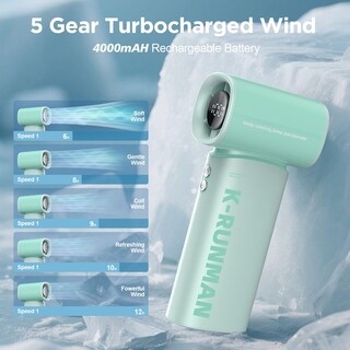 Foto 3 | Foto 3 | Turboventilador Portátil Portátil K-runman De 100 Velocidades  Color Verde - Venta Internacional.