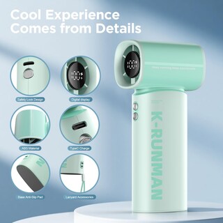 Foto 4 | Foto 4 | Turboventilador Portátil Portátil K-runman De 100 Velocidades  Color Verde - Venta Internacional.