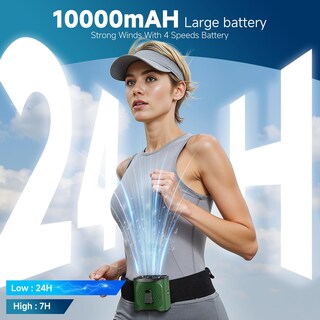 Foto 2 | Foto 2 | Camisa Portátil Con Clip Lambri Con Ventilador De Cintura 10000 Mah-24 H Verde - Venta Internacional.