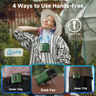 Foto 3 | Foto 3 | Camisa Portátil Con Clip Lambri Con Ventilador De Cintura 10000 Mah-24 H Verde - Venta Internacional.