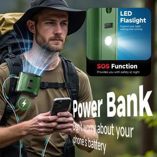 Foto 5 | Foto 5 | Camisa Portátil Con Clip Lambri Con Ventilador De Cintura 10000 Mah-24 H Verde - Venta Internacional.