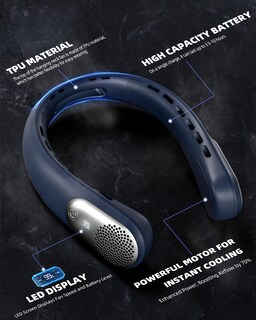 Foto 7 | Foto 7 | Ventilador De Cuello Meonov Con Pantalla Led Recargable Por Usb  4000 Mah  3 Velocidades - Venta Internacional.