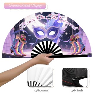 Foto 7 | Foto 7 | Ventilador Plegable Aythsric De 13 Pulgadas Line Dance Popping Fans Style7 - Venta Internacional.